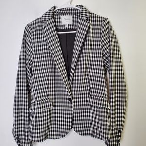 Maison d'Amelie Paris Black and White Gingham Checked Blazer Jacket